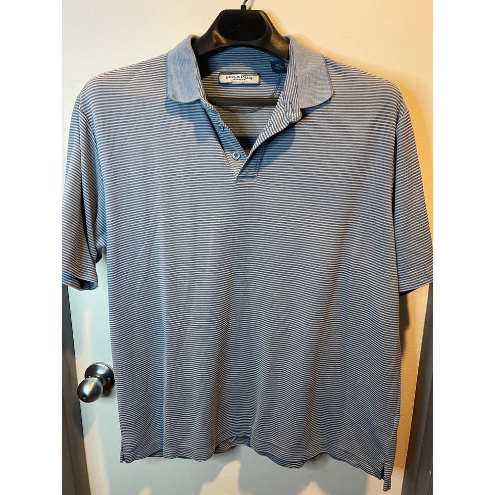 Seven Palm Mens Polo Blue Size XL
